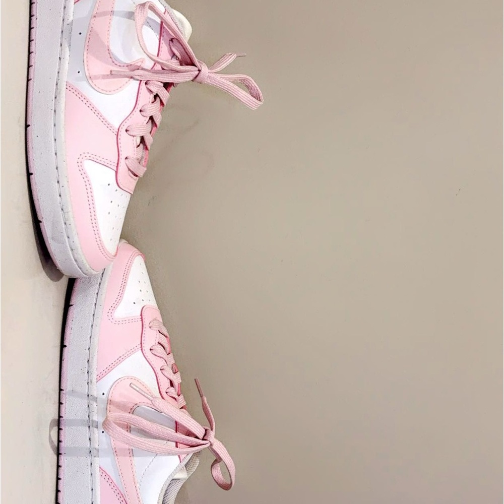 Nike Pink and White Platform Sneakers